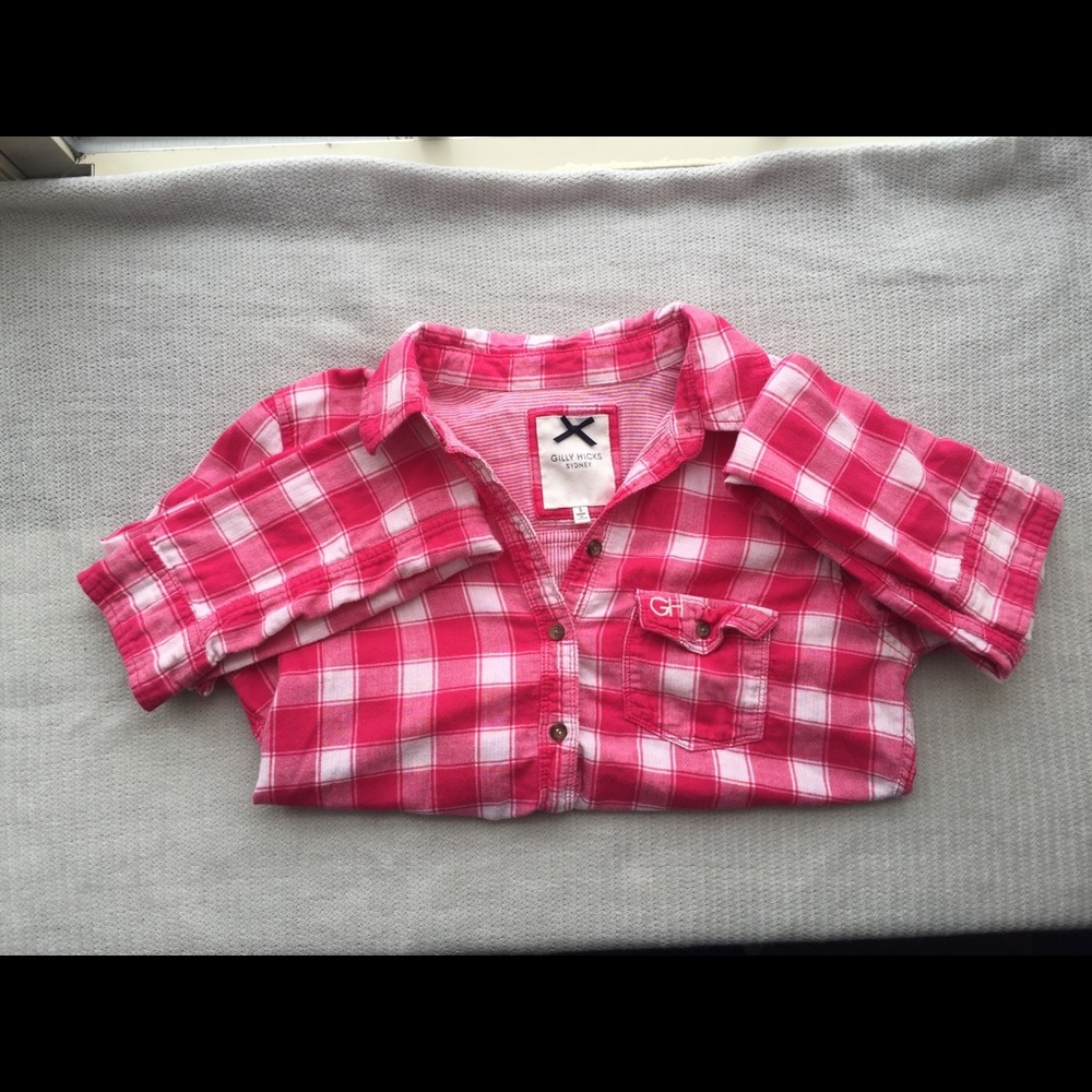 Gilly Hicks Pink Checkered Flannel size S